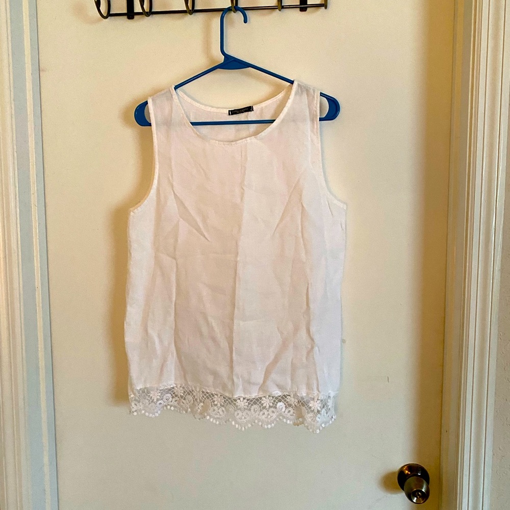 Lungo L ‘Arno 100% linen Italian Tank Size M
